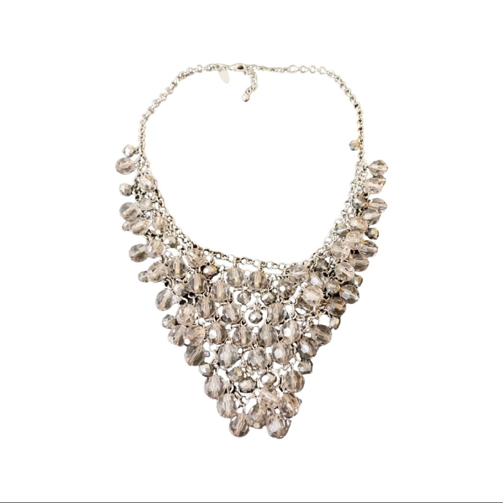 Grey Bib Necklace